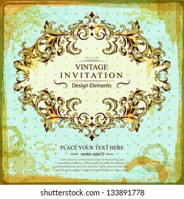 Vector vintage template can be used as a banner, greeting card, invitation or menu