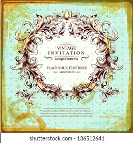 Vector vintage template can be used as a banner, greeting card, invitation or menu