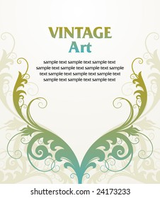 vector vintage template frame In flower style