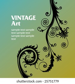 vector vintage template frame In flower style
