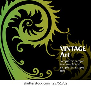 vector vintage template frame In flower style