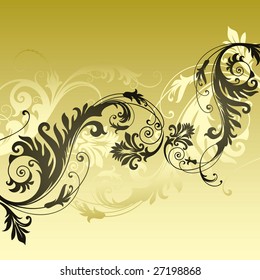 vector vintage template frame In flower style