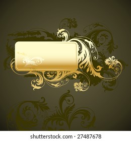 vector vintage template frame In flower style