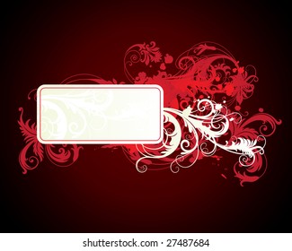 vector vintage template frame In flower style