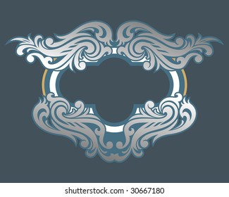 vector vintage template frame In flower style