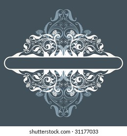 vector vintage template frame In flower style
