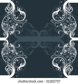vector vintage template frame In flower style