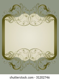 vector vintage template frame In flower style