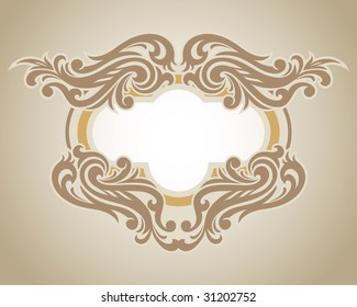 vector vintage template frame In flower style