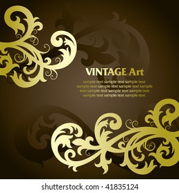 vector vintage template frame In flower style