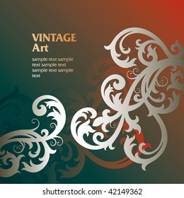 vector vintage template frame In flower style