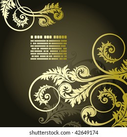 vector vintage template frame In flower style