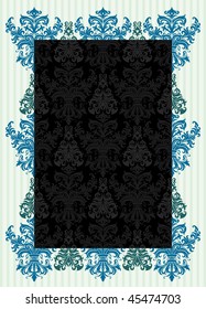 vector vintage template frame In flower style