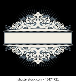 vector vintage template frame In flower style