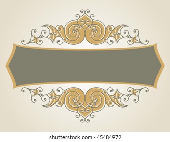 vector vintage template frame In flower style