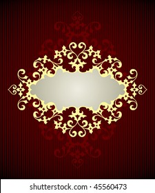 vector vintage template frame In flower style