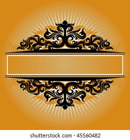vector vintage template frame In flower style
