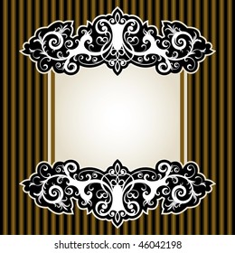 vector vintage template frame In flower style
