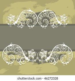 vector vintage template frame In flower style