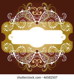 vector vintage template frame In flower style