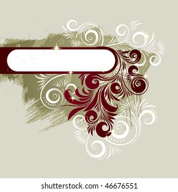 vector vintage template frame In flower style