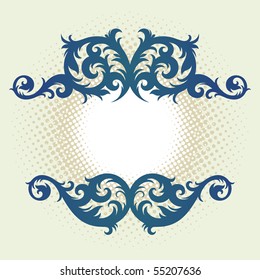 vector vintage template frame In flower style