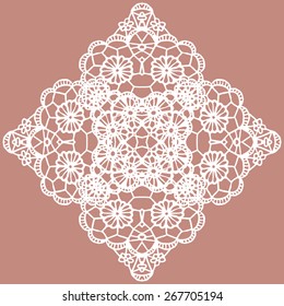 Vector vintage template. Invitation card. Vector lacy snowflake.
