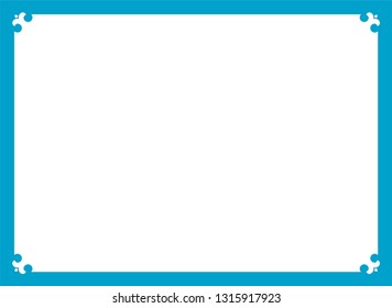 Vector vintage text box border frame blue sign
