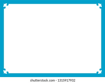 Vector vintage text box border frame blue sign