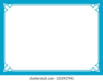 Vector vintage text box border frame blue sign