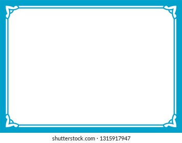 Vector vintage text box border frame blue sign