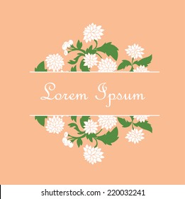 Vector vintage texture with chrysanthemums. Wedding invitation card. Floral ornament. Original floral background