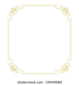 Vector vintage thin gold frame for your design. Vintage cover. Place for text.5
