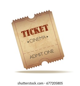 Vector vintage ticket to the cinema.