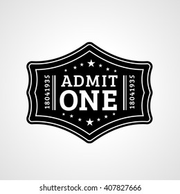Vector Vintage Ticket Icon on grey background