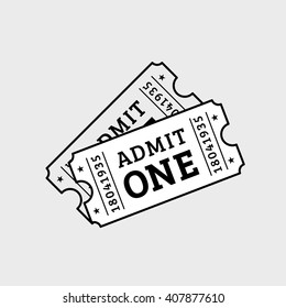 Vector Vintage Ticket Icon on grey background