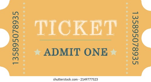 Vector vintage ticket isolated on the white background