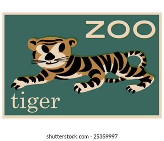 Vector vintage tiger poster