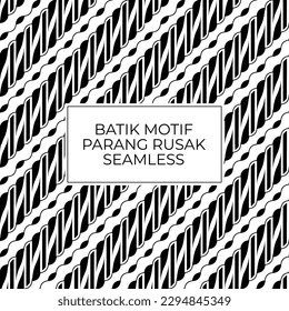 Vector vintage tradicional batik patrón sin fisuras. batik indonesio con el motivo Broken Parang. Parang Rusak.