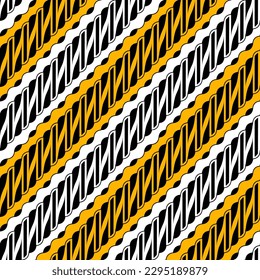 Vector vintage traditional batik seamless pattern. Indonesian batik with the Broken Parang motif. Parang Rusak.