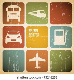 Vector vintage transport (traffic) poster with place for your text