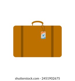 Vector vintage travel bag isolated on white