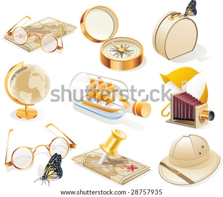 Vector vintage travel icon set