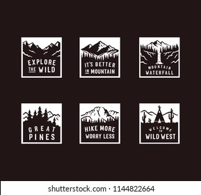 Vector vintage travel patch set.