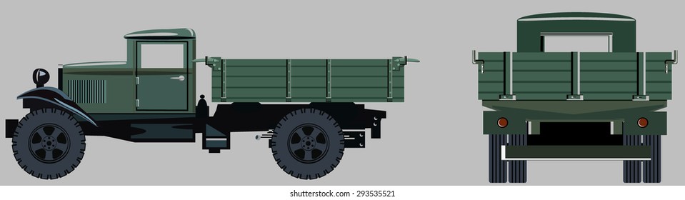 vector vintage truck