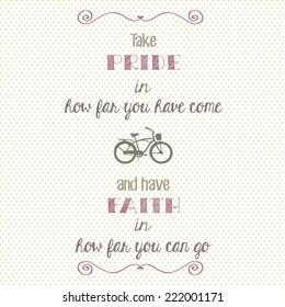 vector Vintage Typographic Background with Motivational Quotes in Retro Colors With Calligraphic Elements 
