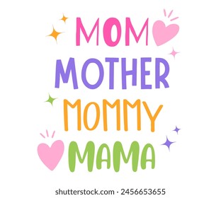 Vector vintage typography for Mother's day. Retro lettering for  Mom. Poster for Mothers day.