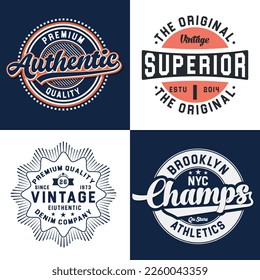 Vector vintage typography text tshirt design set