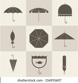 Vector vintage umbrellas