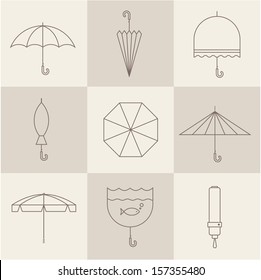 Vector vintage umbrellas